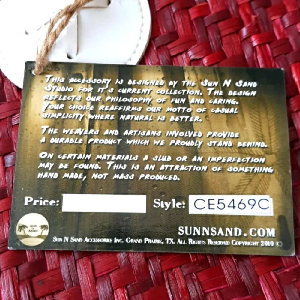 NWT SUN N SAND WOVEN NATURAL FIBER TOTE - Picture 8 of 13